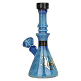 Pulsar Heady Bubble Matrix Beaker Water Pipe, 7" height, with Dichroic Glass, front view on white background