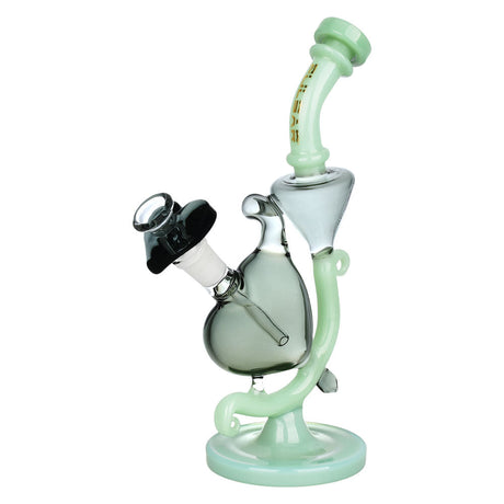 Pulsar Heart Recycler Water Pipe 8.5" Blue Pink Borosilicate Glass - Front View