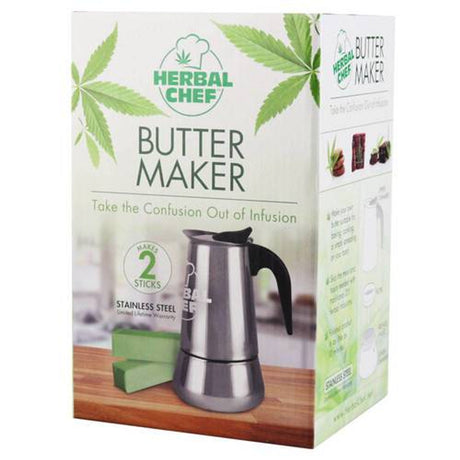 Pulsar Herbal Chef Butter Maker in box, 8" stove top model for 2 stick infusions