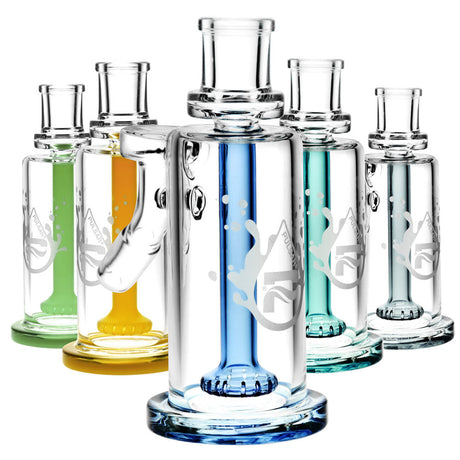 Pulsar High Class 45 Degree Ash Catchers in various colors, front view, made of borosilicate glass