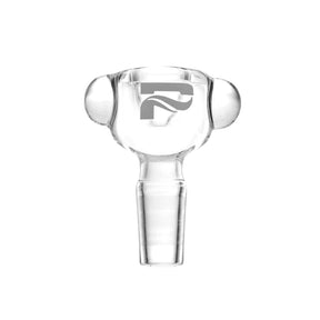 Pulsar High End Clear Borosilicate Glass Herb Slide Bowl, Male Joint, Front View
