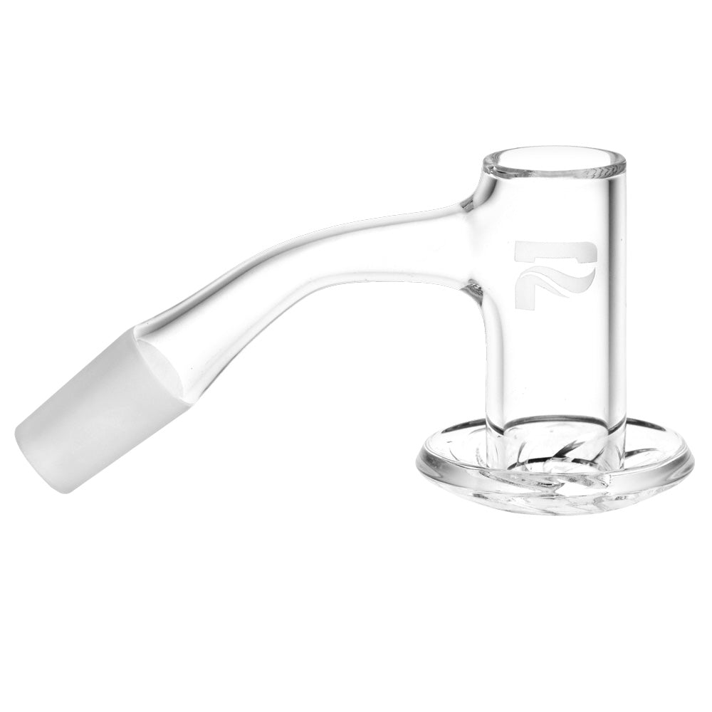 Pulsar High End Tornado Spin Banger, 45 Degree 14mm Joint, Quartz, Side View on White