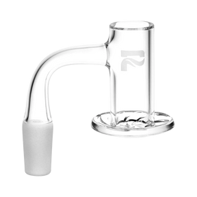 Pulsar High End Tornado Spin Quartz Banger at 90 Degree Angle on White Background