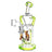 Pulsar Honey Sweetness Recycler Dab Rig with green accents and disc percolator, front view
