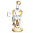 Pulsar Honey Sweetness Recycler Dab Rig in Amber, 10" with Disc Percolator, Front View