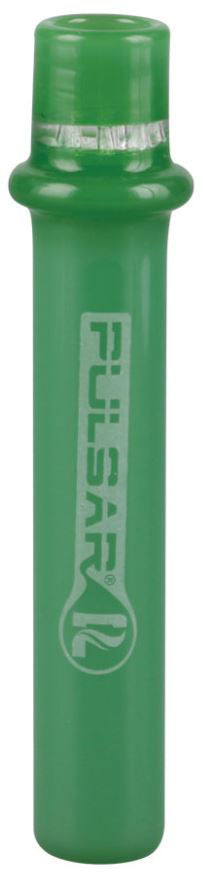Pulsar Honeycomb Chillum - 4" Green Glass Pipe Front View with Durable Borosilicate Design