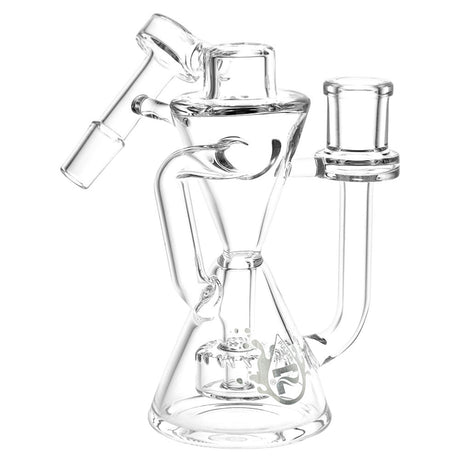 Pulsar Hourglass Recycler Ash Catcher, 5.25" tall, 14mm, clear borosilicate glass, 45/90 degree joint