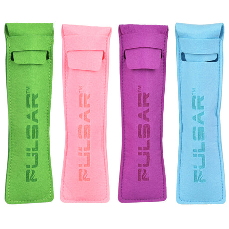 Pulsar Ice Cream Dab Straw cases in green, pink, purple, and blue, top view on white background