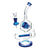 Pulsar Inception Cube Water Pipe, 10.5" tall, 14mm Female joint, Borosilicate Glass, Blue accents