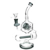 Pulsar Inception Cube Water Pipe, 10.5" tall, 14mm female joint, Borosilicate Glass, front view