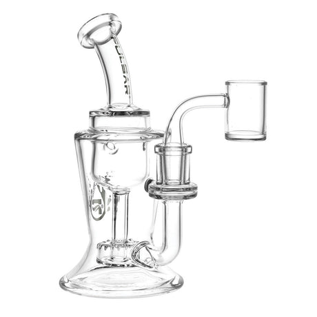 Pulsar Incycler Rig featuring Circ Perc, 6.75" tall, 14mm Female joint, clear borosilicate glass, front view