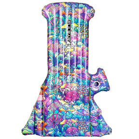 Pulsar Neon Shrooms Inflatable Water Pipe Pool Float, 6ft, vibrant vinyl design, front view