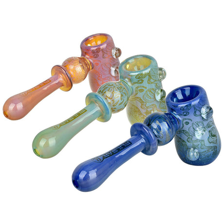 Pulsar Octopus Print Glass Hammer Bubblers in various colors with intricate design