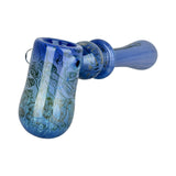 Pulsar Glass Hammer Bubbler with Octopus Design, 5.25" Borosilicate, Side View