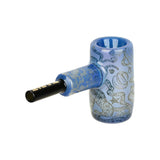 Pulsar Glass Mini Hammer Bubbler with Octopus Print, 3.5" Borosilicate, Side View