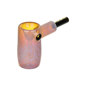 Pulsar Glass Mini Hammer Bubbler with THC Blueprint Design, 3.5" Height, Side View