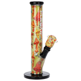 Pulsar Inside Print Straight Tube Glass Water Pipe | Dancing Shrooms | 11.25" | 14mm F