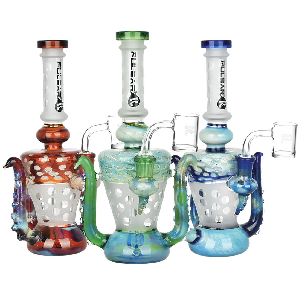 Pulsar Intercosmic Tentacles Dab Rigs in a row, Borosilicate Glass, Cosmic Patterns