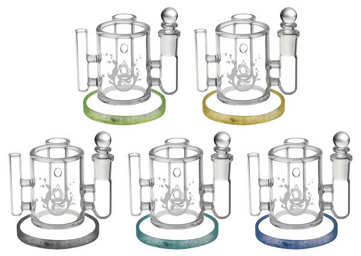 Pulsar Isopropyl Cleaning Stations in assorted colors, front view, for tidy dab gear maintenance