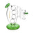 Pulsar Knuckle Bubbler Pro Water Pipe with green accents, 6.25" tall, 10mm female joint, front view