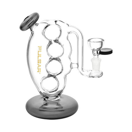Pulsar Knuckle Bubbler Pro, 6.25" Borosilicate Glass, Front View on White Background