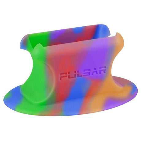Pulsar Knuckle Bubbler Stand in Tie Dye silicone, compact design for easy storage