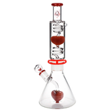 Pulsar Love Heart Beat Stackable Glycerin Beaker Glass Water Pipe | 14" | 19mm F