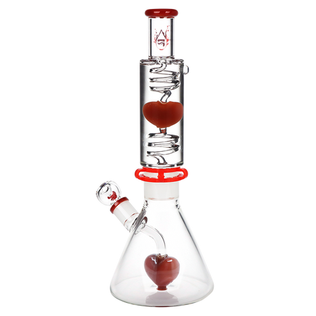 Pulsar Love Heart Beat Stackable Glycerin Beaker Glass Water Pipe | 14" | 19mm F