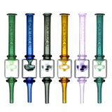 Pulsar Magic Mushroom Dab Straws in Assorted Colors, Front View, 6" Borosilicate Glass
