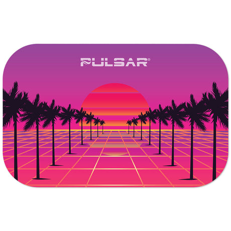 Pulsar Magnetic 3D Rolling Tray Lid with vibrant 84 Sunset design, 11"x7" size, top view