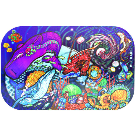 Pulsar Psychedelic Ocean Magnetic 3D Rolling Tray Lid, 11"x7", vibrant and colorful