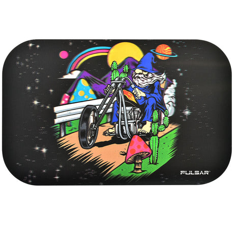 Pulsar Magnetic 3D Rolling Tray Lid with Trippy Trip design, 11"x7" size, top view