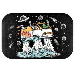 Pulsar Space Van Magnetic Rolling Tray Lid, 11"x7", with cosmic design, top view