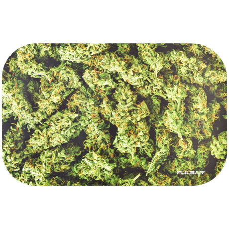 Pulsar Magnetic Rolling Tray Lid with Big Budz design, 11"x7" size, top view on white background