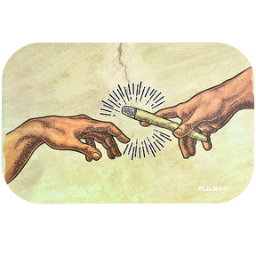 Pulsar Magnetic Rolling Tray Lid featuring Creation of Passage artwork, 11"x7" size, top view