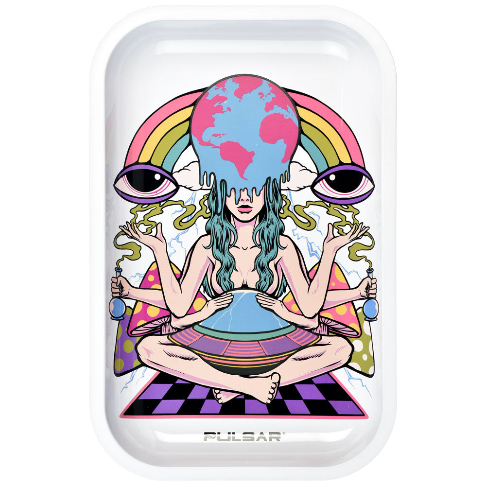 Pulsar Glow Metal Rolling Tray | Meditation