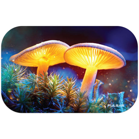 Pulsar Mystical Mushroom Magnetic Rolling Tray Lid, 11"x7", vibrant fungi design, medium size