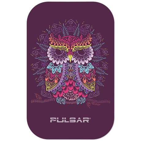 Pulsar Magnetic Rolling Tray Lid with Owl Mandala Design, 11"x7", Top View