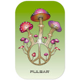 Pulsar Magnetic Rolling Tray Lid featuring Peace N Shrooms design, 11"x7", top view