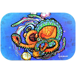 Pulsar Psychedelic Octopus Magnetic Rolling Tray Lid, Medium Size, 11"x7", Top View