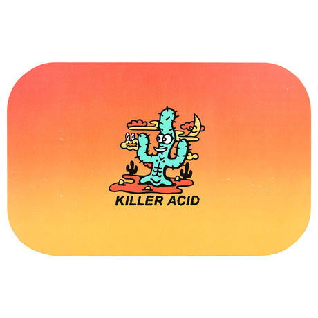 Pulsar Magnetic Rolling Tray Lid with Killer Acid design, 11" x 7", top view on white background