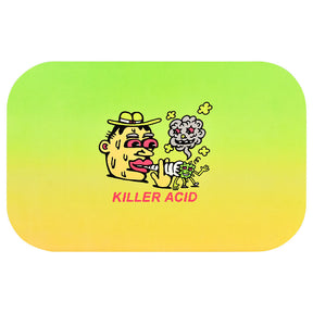 Pulsar Magnetic Rolling Tray Lid 'Smoke 'Em' design, 11" x 7", vibrant colors, top view