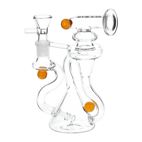 Pulsar glass water pipe that includes a 14mm male herb slide with a handle, sized at 6 inches tall