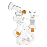 Amber Pulsar recycler bong with an in-line percolator, a conical base and a 14mm female joint