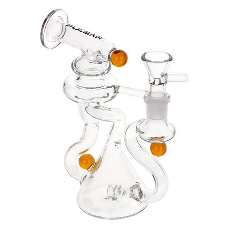 Amber Pulsar recycler bong with an in-line percolator, a conical base and a 14mm female joint