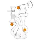 Pulsar Marble Scope 6 inch recycler bong in amber borosilicate glass with amber marble accents