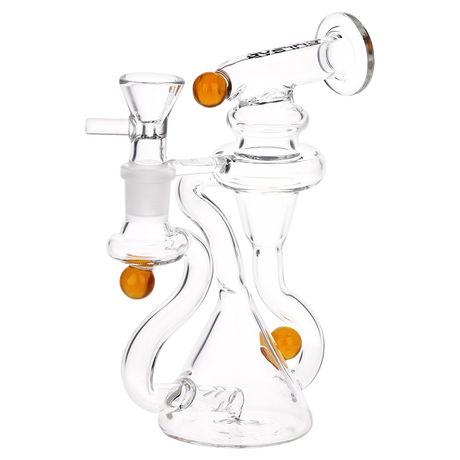 Pulsar Marble Scope 6 inch recycler bong in amber borosilicate glass with amber marble accents