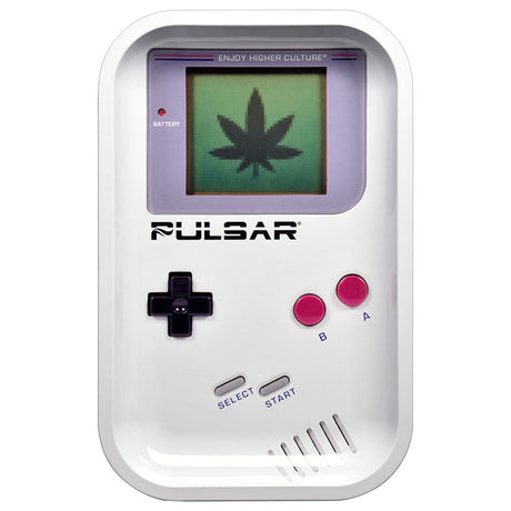 Pulsar Metal Rolling Tray with Weedboy Design, 11"x7" Size, Front View on White Background