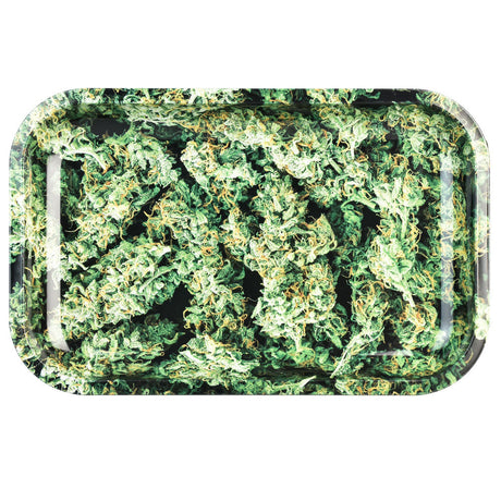 Pulsar Metal Rolling Tray - Big Budzare Design Top View on Seamless White Background