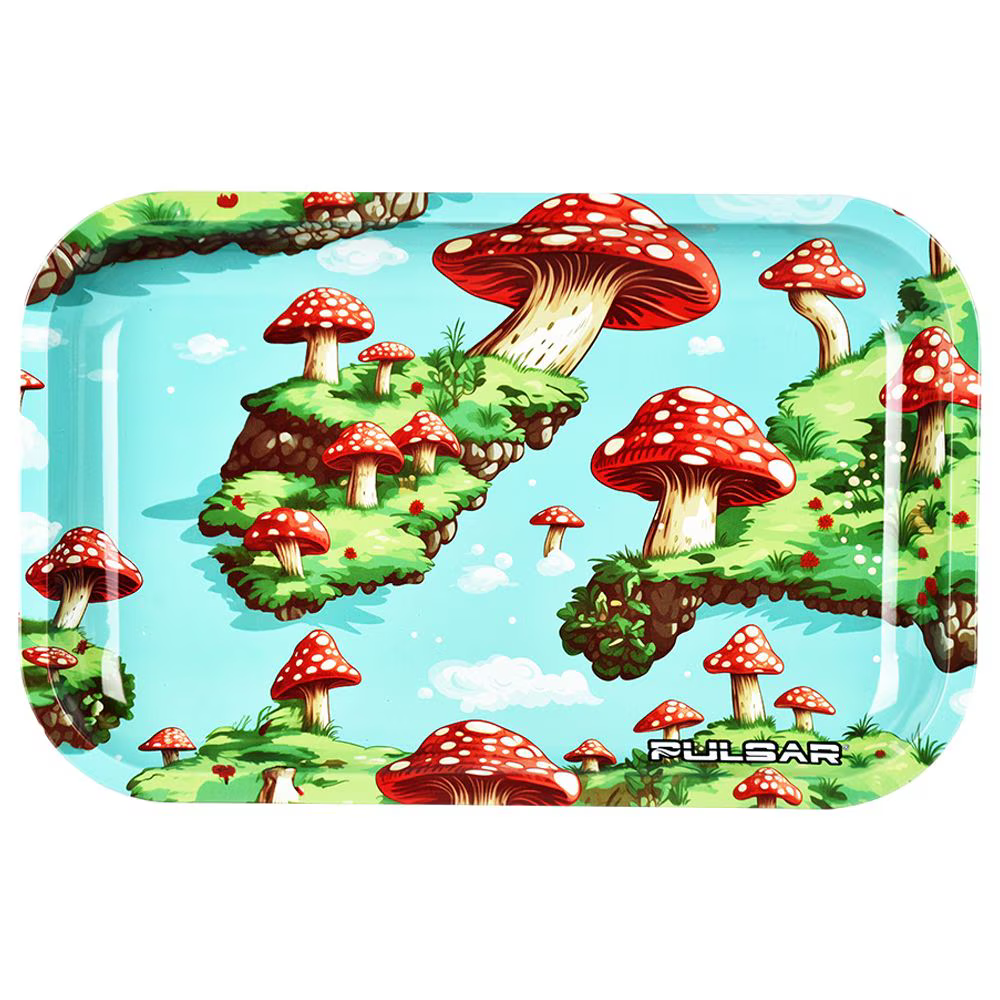 Pulsar Metal Rolling Tray | Floating Mushrooms | 11"x7"